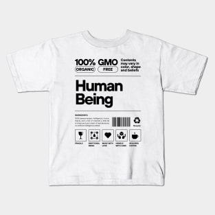 Modern Funny Human Being Label Typography Kids T-Shirt